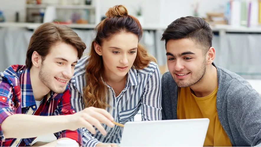 Students studying