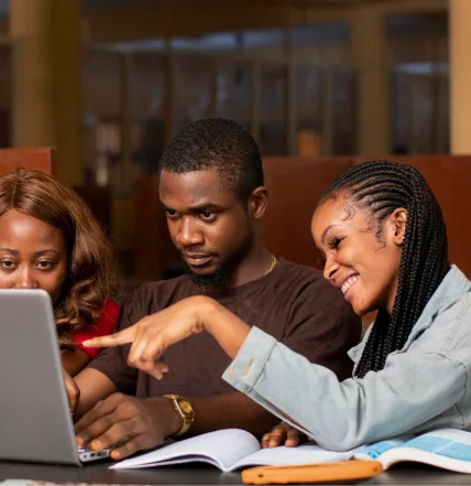 Students using laptop